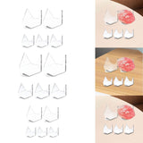 Maxbell 5x Acrylic Triangle Display Holder Small Collectibles for Bookshelf Tabletop 6x2.5cm