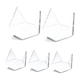 Maxbell 5x Acrylic Triangle Display Holder Small Collectibles for Bookshelf Tabletop 6x2.5cm