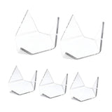 Maxbell 5x Acrylic Triangle Display Holder Small Collectibles for Bookshelf Tabletop 6x2.5cm