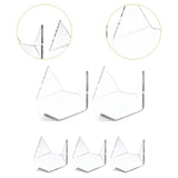 Maxbell 5x Acrylic Triangle Display Holder Small Collectibles for Bookshelf Tabletop 6x2.5cm