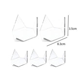 Maxbell 5x Acrylic Triangle Display Holder Small Collectibles for Bookshelf Tabletop 8.3x3.5cm