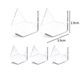 Maxbell 5x Acrylic Triangle Display Holder Small Collectibles for Bookshelf Tabletop 3.9x1.9cm