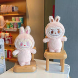 Maxbell Plush Cartoon Doll Keychain Cute Soft Key Pendant for Creative Gift Key Bags pink and pink eyes