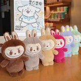 Maxbell Plush Cartoon Doll Keychain Cute Soft Key Pendant for Creative Gift Key Bags pink and pink eyes
