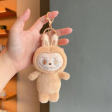 Maxbell Plush Cartoon Doll Keychain Cute Soft Key Pendant for Creative Gift Key Bags pink and pink eyes