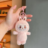 Maxbell Plush Cartoon Doll Keychain Cute Soft Key Pendant for Creative Gift Key Bags pink and pink eyes