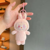 Maxbell Plush Cartoon Doll Keychain Cute Soft Key Pendant for Creative Gift Key Bags pink and pink eyes
