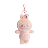 Maxbell Plush Cartoon Doll Keychain Cute Soft Key Pendant for Creative Gift Key Bags pink and pink eyes