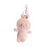 Maxbell Plush Cartoon Doll Keychain Cute Soft Key Pendant for Creative Gift Key Bags pink and pink eyes