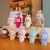 Maxbell Plush Cartoon Doll Keychain Cute Soft Key Pendant for Creative Gift Key Bags pink and pink eyes