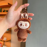Maxbell Plush Cartoon Doll Keychain Cute Soft Key Pendant for Creative Gift Key Bags pink and pink eyes