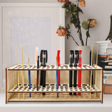 Maxbell Paint Brush Storage Rack Wooden Brush Holder for Storing Paints Storage Rack
