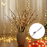 Maxbell 20 LEDs Branch Lamp Romantic Artificial Tree with Light for Home Dorm Indoor Warm Light