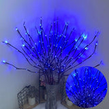 Maxbell 20 LEDs Branch Lamp Romantic Artificial Tree with Light for Home Dorm Indoor Blue Light