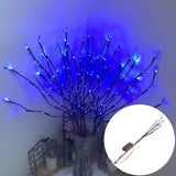 Maxbell 20 LEDs Branch Lamp Romantic Artificial Tree with Light for Home Dorm Indoor Blue Light