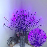 Maxbell 20 LEDs Branch Lamp Romantic Artificial Tree with Light for Home Dorm Indoor Purple Light