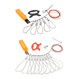 Maxbell Stainless Steel Fishing Stringer with Float Rod Fish Lock Fish Lock Stringer 5m