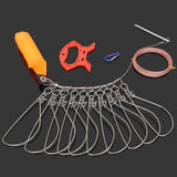 Maxbell Stainless Steel Fishing Stringer with Float Rod Fish Lock Fish Lock Stringer 10m