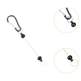 Maxbell 5 Pieces Beadable Carabiner Clips Buckle for Backpack Charms Keychain Making black