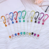 Maxbell 5 Pieces Beadable Carabiner Clips Buckle for Backpack Charms Keychain Making black