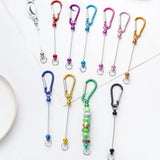Maxbell 5 Pieces Beadable Carabiner Clips Buckle for Backpack Charms Keychain Making black