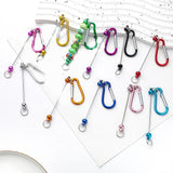 Maxbell 5 Pieces Beadable Carabiner Clips Buckle for Backpack Charms Keychain Making black