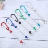 Maxbell 5 Pieces Beadable Carabiner Clips Buckle for Backpack Charms Keychain Making black