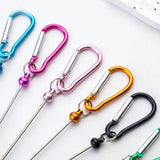 Maxbell 5 Pieces Beadable Carabiner Clips Buckle for Backpack Charms Keychain Making black