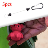 Maxbell 5 Pieces Beadable Carabiner Clips Buckle for Backpack Charms Keychain Making black