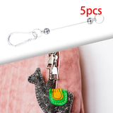 Maxbell 5 Pieces Beadable Carabiner Clips Buckle for Backpack Charms Keychain Making silver