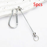 Maxbell 5 Pieces Beadable Carabiner Clips Buckle for Backpack Charms Keychain Making silver