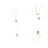 Maxbell 5 Pieces Beadable Carabiner Clips Buckle for Backpack Charms Keychain Making silver