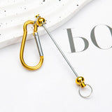 Maxbell 6 Pieces DIY Beadable Carabiner Clips Hardware for DIY Craft Keychain Making