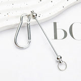 Maxbell 6 Pieces DIY Beadable Carabiner Clips Hardware for DIY Craft Keychain Making
