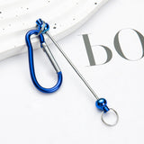 Maxbell 6 Pieces DIY Beadable Carabiner Clips Hardware for DIY Craft Keychain Making