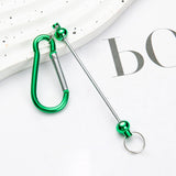 Maxbell 6 Pieces DIY Beadable Carabiner Clips Hardware for DIY Craft Keychain Making