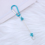 Maxbell 6 Pieces DIY Beadable Carabiner Clips Hardware for DIY Craft Keychain Making