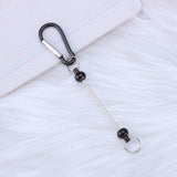 Maxbell 6 Pieces DIY Beadable Carabiner Clips Hardware for DIY Craft Keychain Making