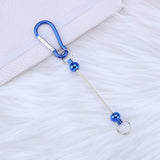 Maxbell 6 Pieces DIY Beadable Carabiner Clips Hardware for DIY Craft Keychain Making
