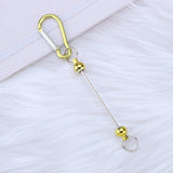 Maxbell 6 Pieces DIY Beadable Carabiner Clips Hardware for DIY Craft Keychain Making