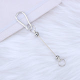 Maxbell 6 Pieces DIY Beadable Carabiner Clips Hardware for DIY Craft Keychain Making