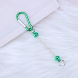 Maxbell 6 Pieces DIY Beadable Carabiner Clips Hardware for DIY Craft Keychain Making