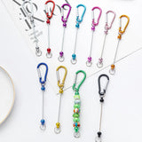 Maxbell 6 Pieces DIY Beadable Carabiner Clips Hardware for DIY Craft Keychain Making
