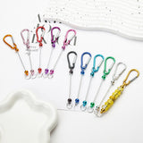 Maxbell 6 Pieces DIY Beadable Carabiner Clips Hardware for DIY Craft Keychain Making