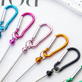 Maxbell 6 Pieces DIY Beadable Carabiner Clips Hardware for DIY Craft Keychain Making