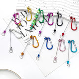 Maxbell 6 Pieces DIY Beadable Carabiner Clips Hardware for DIY Craft Keychain Making