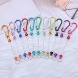 Maxbell 6 Pieces DIY Beadable Carabiner Clips Hardware for DIY Craft Keychain Making