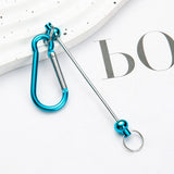 Maxbell 6 Pieces DIY Beadable Carabiner Clips Hardware for DIY Craft Keychain Making