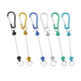 Maxbell 6 Pieces DIY Beadable Carabiner Clips Hardware for DIY Craft Keychain Making