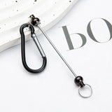 Maxbell 6 Pieces DIY Beadable Carabiner Clips Hardware for DIY Craft Keychain Making